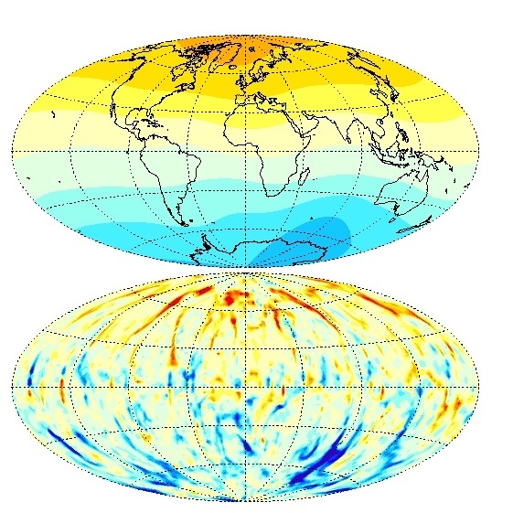 Das Magnetfeld nach einer Computersimulation (Quelle: Max-Planck-Institut für Aeronomie)