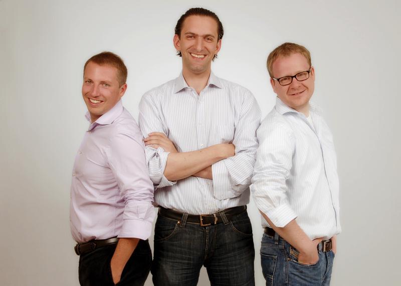 HHL-Absolventen gründen Fashionette, Europas erstes Leasing-Internetportal für Designeraccessoires. V.r.n.l.: Ronald Reschke, Dr. Sebastian Siebert und Dr. Fabio Labriola / Quelle: Fashionette