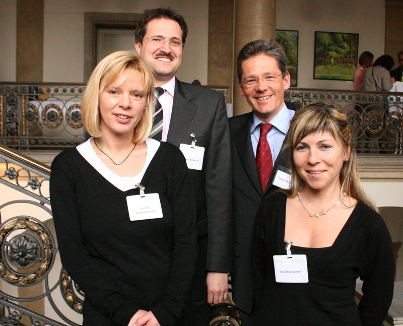 Mitglieder des Wissenschaftlerteam aus dem MRT Core Lab (v. l. n. r.): Andrea Kelter-Kloepping, Dr. Samir Sarikouch, Dr. Philipp Beerbaum, Irina Wahnsiedler