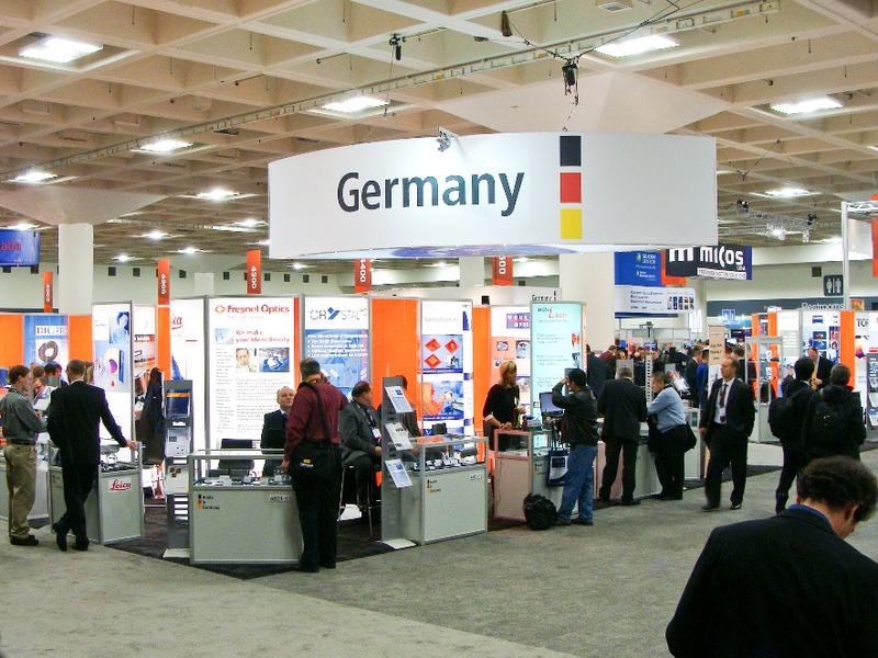 Gemeinschaftsstand "German Pavilion" auf der Messe "Photonics West 2010" in San Francisco.