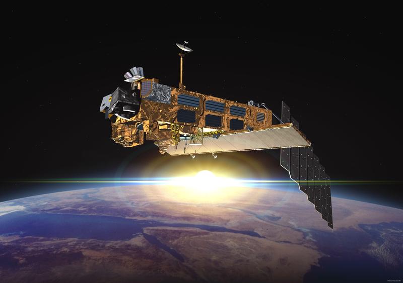 Mit dem Messinstrument MIPAS auf dem europäischen Umweltsatelliten ENVISAT werden mehr als 30 Spurengase gleichzeitig gemessen. (Bild: ESA)