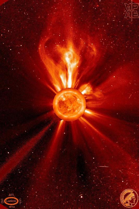 LASCO-C3-Foto der Sonnenumgebung vom 28. Dezember 1999