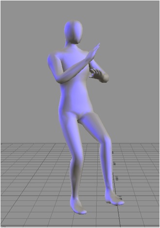 Tanzende Männer in der Computersimulation.