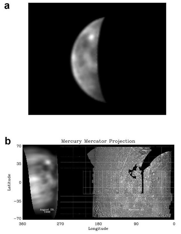 Aus 340.000 Aufnahmen wurde  dieses Bild generiert. Zweites Bild: Positionierung eines Ausschnittes aus der aktuellen Erdaufnahme zur Mariner-Aufnahme. Photo: Baumgardner et.al. BU