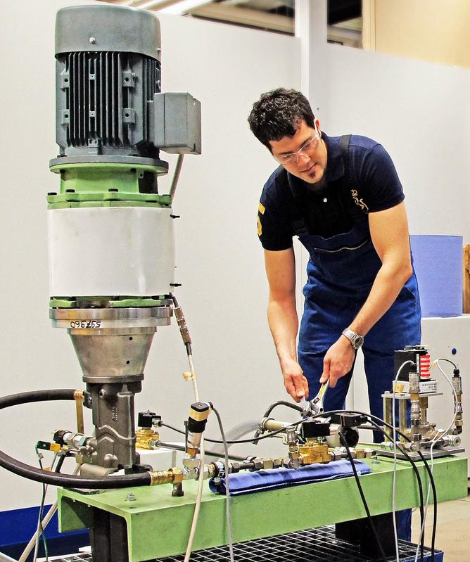  Prototyp des neuen Pumpensystems an der  Hochschule Rapperswil. 