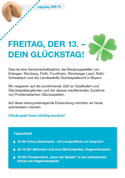 Aktionsflyer: Freitag der 13. - Dein Glückstag