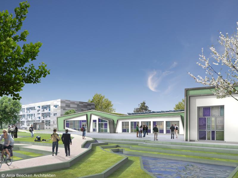 Perspektive des Neubaus Haus 22 auf dem Senftenberger Campus der Hochschule Lausitz 