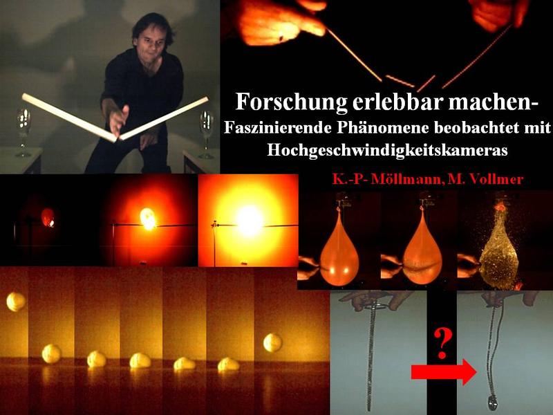 FHB-Physiker Prof. Möllmann und Prof. Vollmer zeigen physikalische und chemische Phänomene.