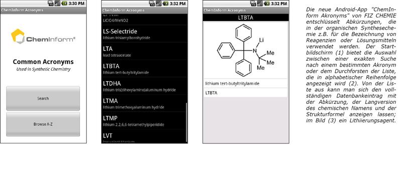 Ansicht der Akronyme App auf einem Smartphone Handy mit Android System