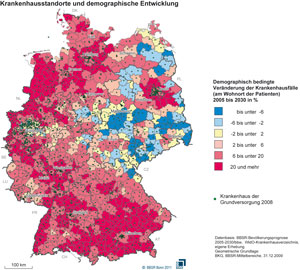 Krankenhausstandorte und demographisch bedingte Nachfrageentwicklung 