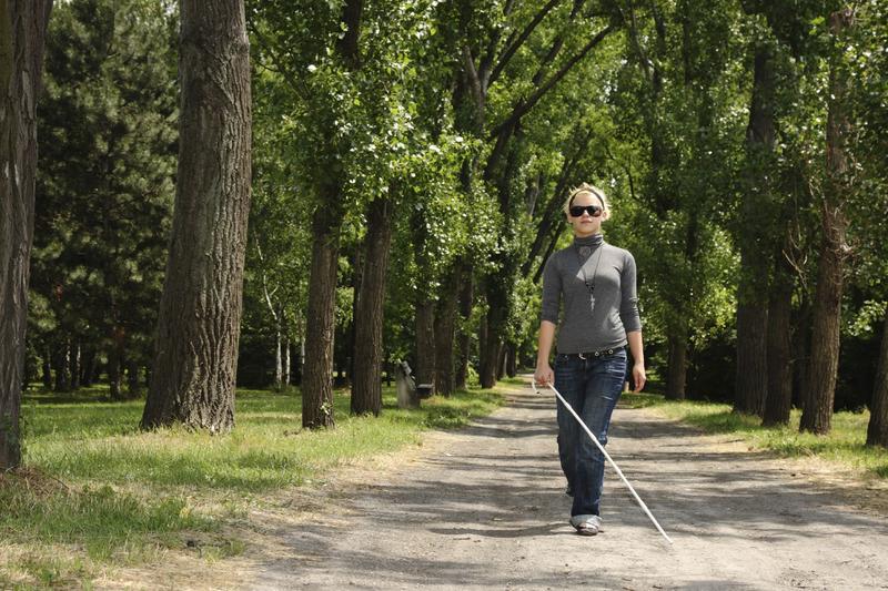 Im Freien wie in Innenräumen soll das Navigationsgerät blinde und sehbehinderte Menschen unterstützen (Foto: Ottó Kálmán)