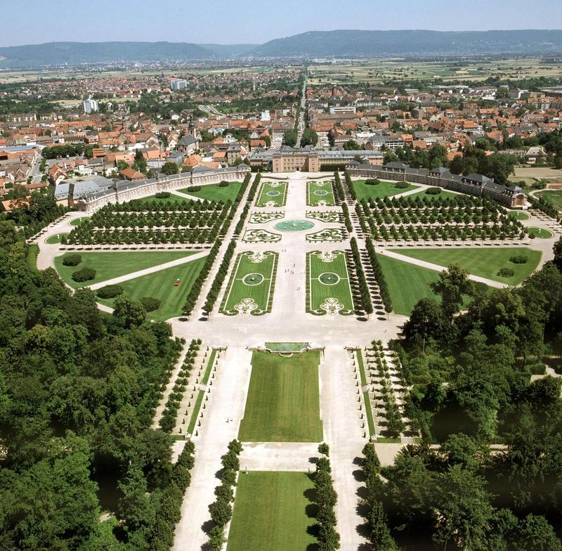 Schloss Schwetzingen. Luftaufnahme 
