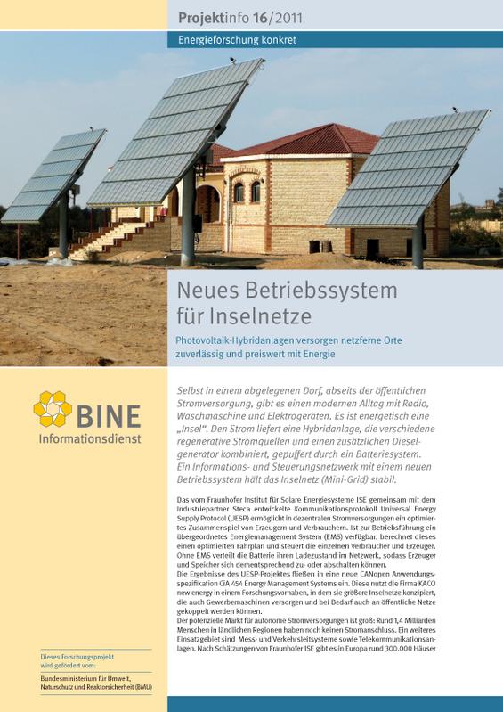 Das BINE-Projektinfo „Neues Betriebssystem für Inselnetze“ (16/2011)