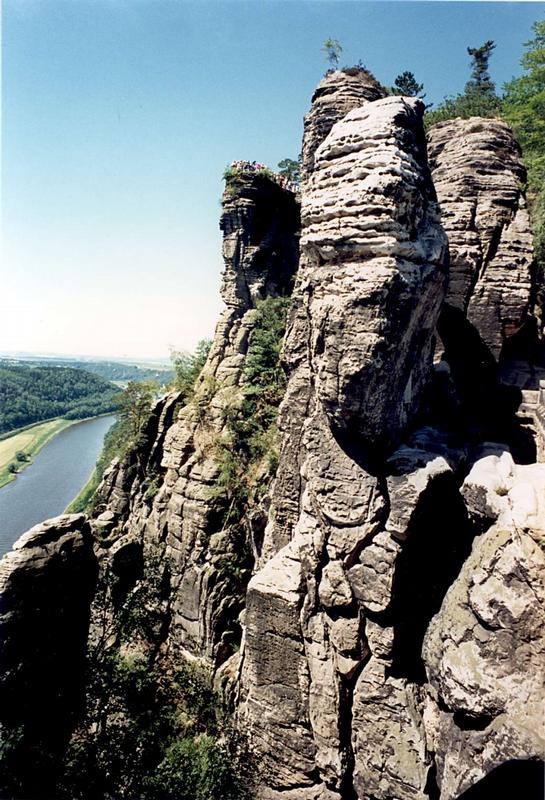 Der Felsen Bastei im Elbsandsteingebirge
