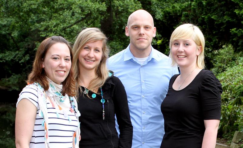 Projektteam der ego.- Sommerakademie 2012 (v.l.n.r.). Daniela Kahl, Cynthia Klung, Ronny Wendt und Josefine Machetanz.