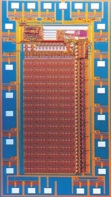 Nichtflüchtiger Speicherbaustein (1 kbit EEPROM-Chip) für Temperaturen bis 225 °C, Fläche 6 mm x 10 mm.© Fraunhofer IMS