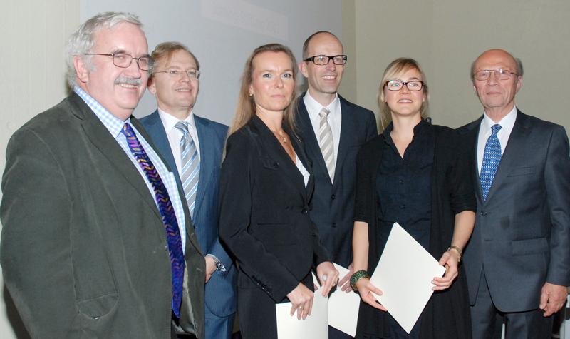 Prof. Dr. Stephen O´Rahilly, Prof. Dr. Michael Roden, Dr. Patricia Kaiser, Dr. Ivo Quack, Dr. Daniela Lamers, Prof. Dr. Hans  Reinauer (v.l.n.r.) 