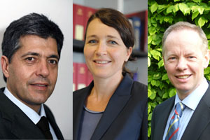 Ralf Poscher, Silja Vöneky und Jens-Peter Schneider (von links) bilden den Vorstand des Kompetenznetzwerks für das Recht der zivilen Sicherheit in Europa.