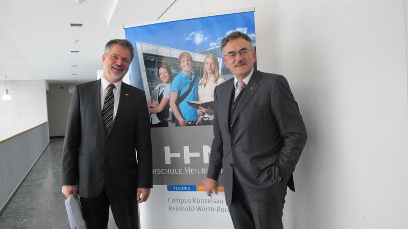 Prof. Dr.-ing. Jürgen Schröder, Rektor HHN und Prof. Dr. Dr. h.c. mult. Wolfgang A. Herrmann, Präsident TU München