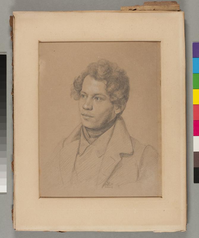 Befindet sich in Göttingen in Privatbesitz: Porträt des Göttinger Mediziners Friedrich Gustav Jacob Henle, gezeichnet 1833 von Eduard Bendemann.