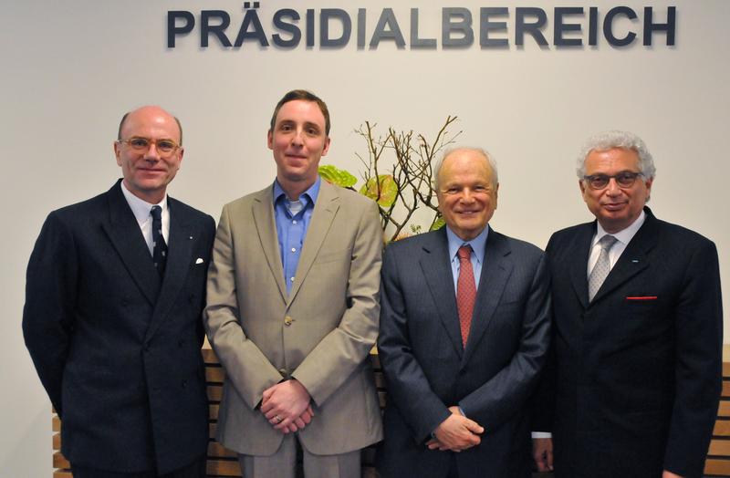 f.l.t.r: Prof Cornelius Herstatt, Prof Christian Luethje, Prof Eric von Hippel, Pres. Prof Garabed Antranikian 