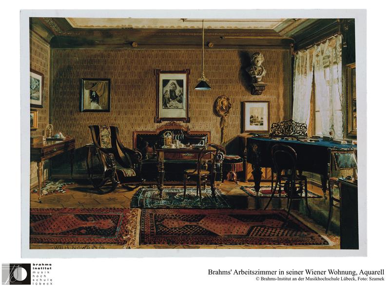 In Brahms Musikzimmer hing eine Büste seines großen Vorbilds Beethoven an der Wand