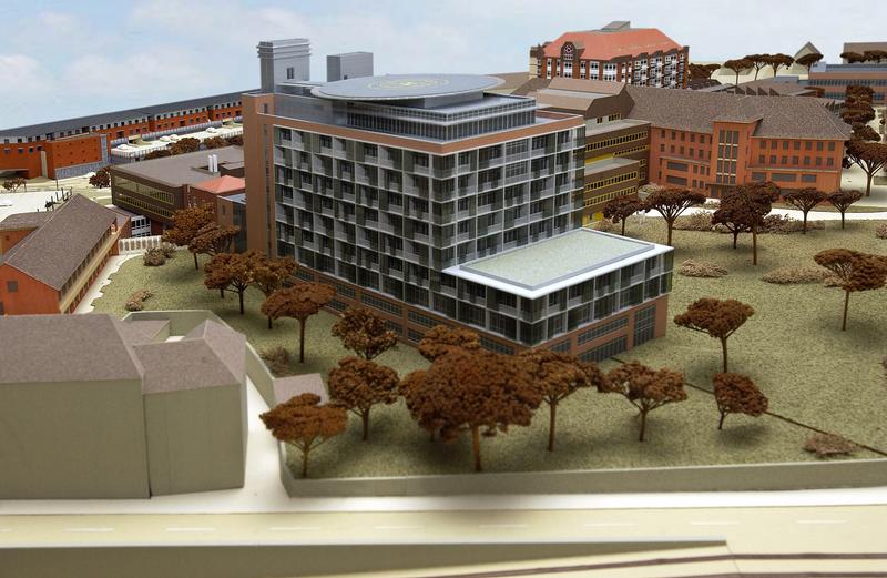 Das fertige Bettenhaus im Modell.