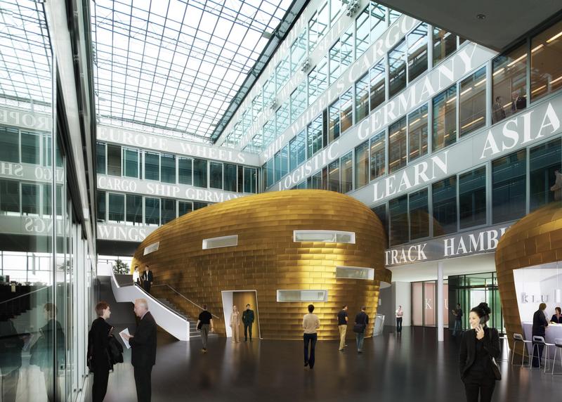 Das goldene Auditorium; Foto: Entwurf MPP Meding Plan + Projekt GmbH, Visualisierung von GärtnerChrist Architektur 