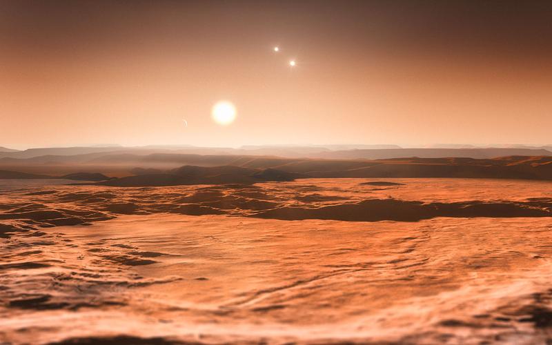 Künstlerische Darstellung des Gliese 667C-Systems