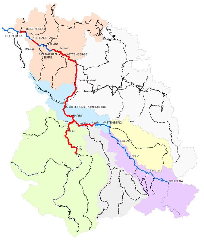 Abb. 5.2: 	Juni 2013: Überschreitungen des HHW (höchster gemessener Wasserstandswert)