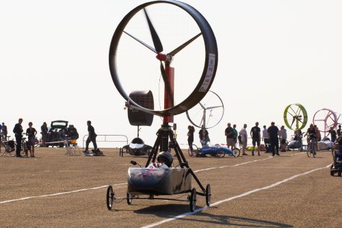 The “Ventomobile“ from the University of Stuttgart during the race in Den Helder.