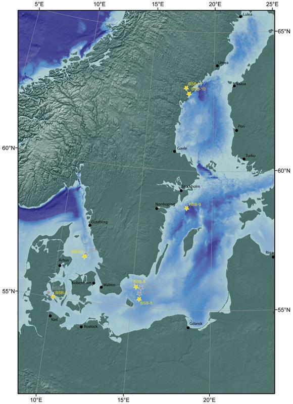 Bohrlokationen der Ostsee-Expedition