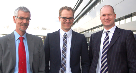 v.l.: Die Institutionsmitglieder Prof. Dr. Thomas Bayer, Andy Weeger und Prof. Dr. Heiko Gewald
