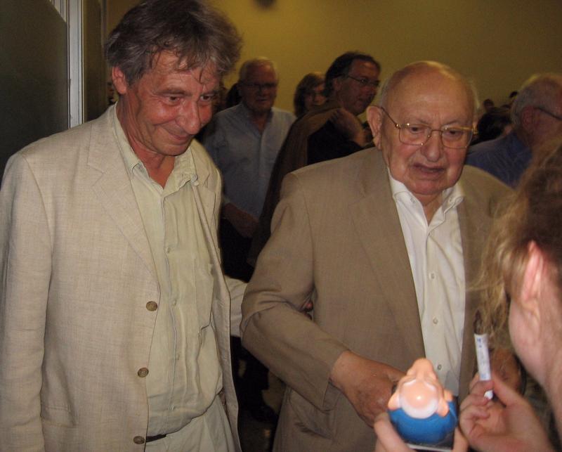 Prof. Dr. Thomas Anz und Marcel Reich-Ranicki bei der Eröffnung der "Arbeitsstelle Marcel Reich-Ranicki für Literaturkritik in Deutschland" im Juli 2010