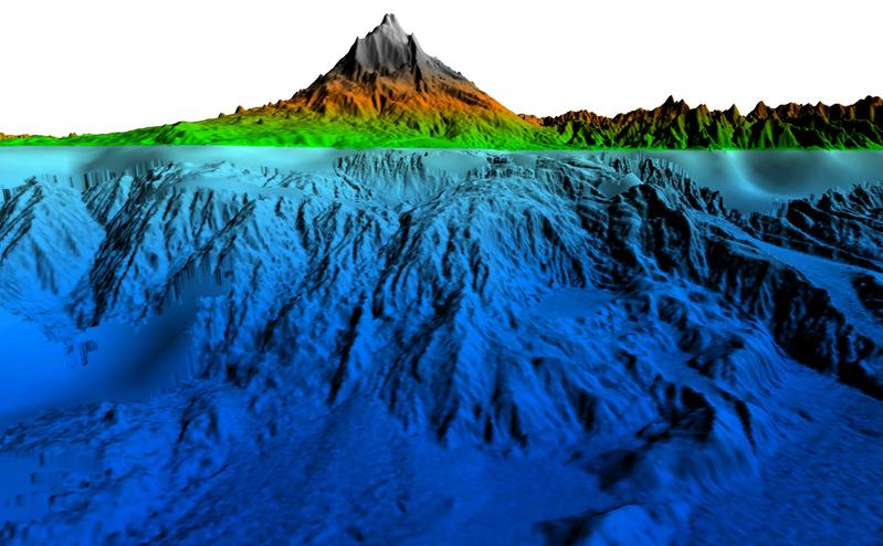 Untermeerische Ostflanke des Vulkans Mount Etna auf Sizilien. Erdbeben gehören im Mittelmeer zu den häufigsten Auslösern von Hangrutschungen. 