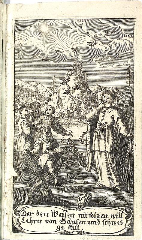  Johann Friedrich Scholtz von Scholtzenberg: Gründtliche Ursachen Eines Vernünfftigen Stillschweigens, Wien 1668 (VD17 23:682460R. Frontispiz)