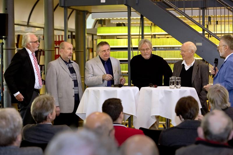 Gesprächsrunde mit Heinz-Hermann Witte, Steffen Holz, Winfried Kullmann, Heiko Geiling, Michael Vester und Ulf Birch (von links).