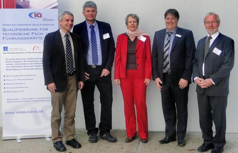 Fachbeirat der Nürnberger Kolloquien zur Kanalsanierung: (v.l.n.r.) Burghard Hagspiel, Dieter Walter, Dr. Ursula Baumeister, Stefan Dümler, Prof. Werner Krick.