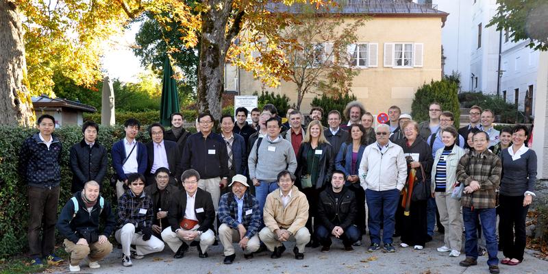 Group Portrait of the participants of the 8th International Workshop on Bulk Nitride Semiconductors (IWBNS) 2013, organized by Fraunhofer IISB at Kloster Seeon in southern Bavaria.