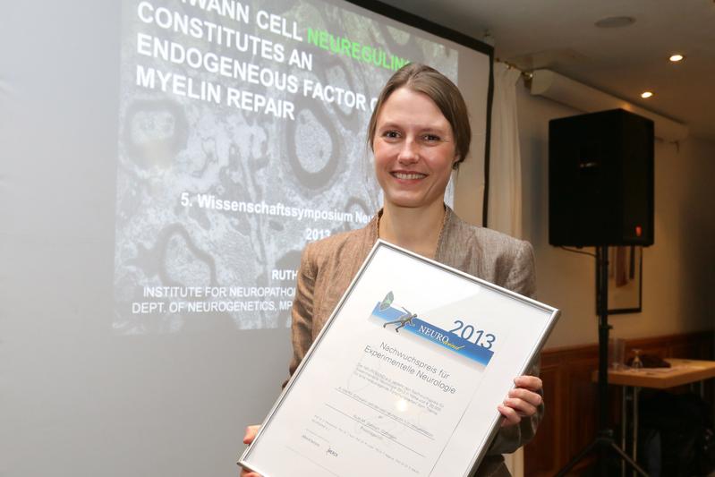 Abb. 2) Die diesjährige NEUROWIND-Preisträgerin für die beste Nachwuchsarbeit in der neurologischen Grundlagenforschung, Ruth Stassart aus Göttingen.