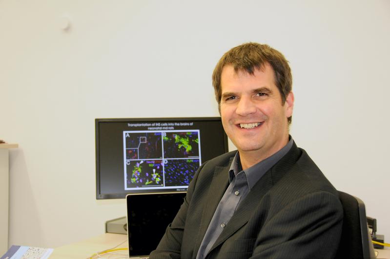 Professor Frank Edenhofer in seinem Büro am Institut für Anatomie und Zellbiologie der Universität Würzburg.