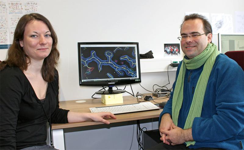 Silke Kleinbölting, MSc., Erstautorin des PNAS-Beitrags und Doktorandin an der University of Bayreuth Graduate School, und Prof. Dr. Clemens Steegborn, Lehrstuhl für Biochemie, Universität Bayreuth.