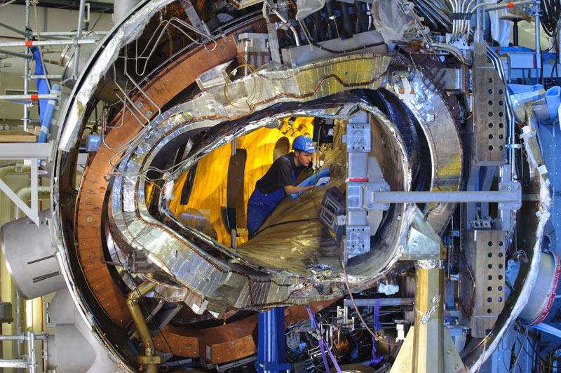 Ende 2011 war das Innenleben von Wendelstein 7-X noch sichtbar. 