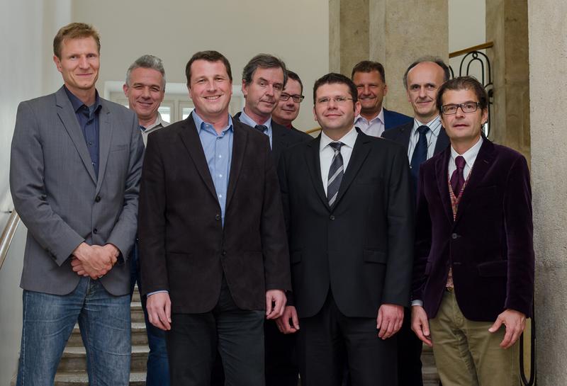 Christian Federspiel , Clement Atzberger, Wolfgang Wagner, Michael Staudinger, Gerhard Wotawa, Christian Briese, Christian Wolf, Johannes Fröhlich, Christian Hoffmann (v.l.n.r.) 