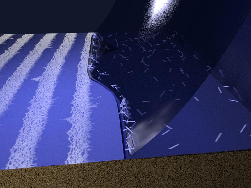 Carbon nanotubes are deposited from a liquid onto a surface in regular stripes. Würzburg researchers have characterized this process more precisely.