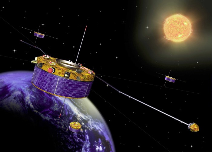 The study has been carried out with data from the four Cluster satellites 