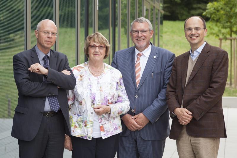 Von links: Prof. Dr. Dr. Klaus M. Beier, Barbara Schäfer-Wiegand, Prof. Dr. Jörg M. Fegert, Prof. Dr. Harald Gündel