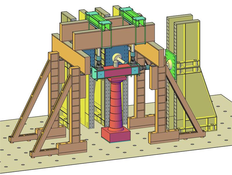 Schematische Darstellung des Versuchsaufbaus mit Säule. 
