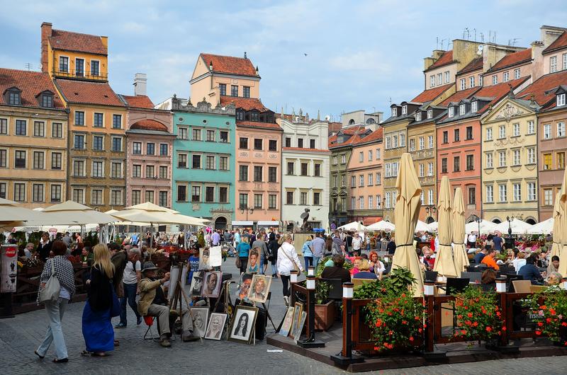 Wiederaufgebaute Marktplatz von Warschau