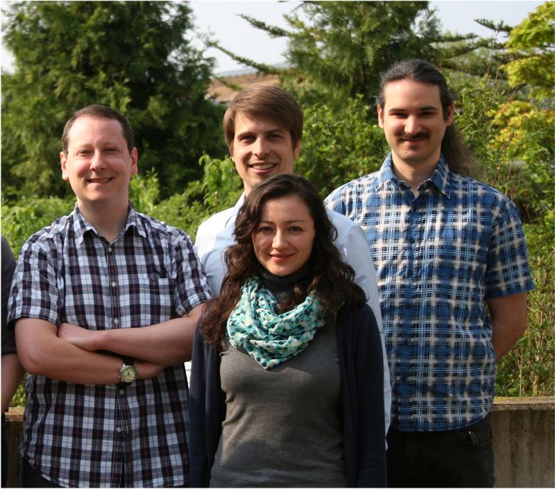 From left to right: Prof. Dr. Silvio O. Rizzoli, Natalia Revelo, Dr. Dirk Kamin, Sven Truckenbrodt.